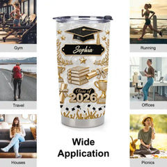 Shining Graduation Customized Thermos Cup - Personalized Name - Gift For Graduates
