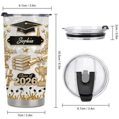 Shining Graduation Customized Thermos Cup - Personalized Name - Gift For Graduates