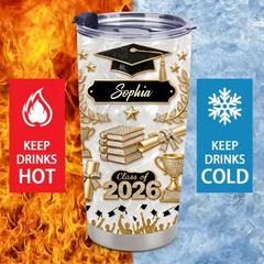 Shining Graduation Customized Thermos Cup - Personalized Name - Gift For Graduates