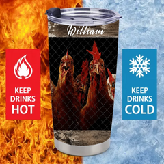 Welcome To Our Coop Customised Thermos Cup – Personalized Name - Gift For Dad, Husband, Grandpa