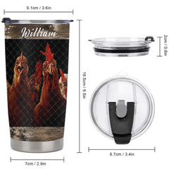Welcome To Our Coop Customised Thermos Cup – Personalized Name - Gift For Dad, Husband, Grandpa