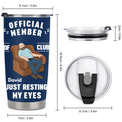 I'm Just Resting My Eyes Customized Thermos Cup - Personalized Name - Father's Day Gift For Dad, Husband, Grandpa
