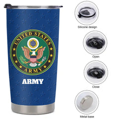 Proud Veteran Customized Thermos Cup - Personalized Department, Grade, Time, Name - Memento Gift