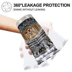 Customized Wrestling Championship Belt Thermos Cup - Personalized Name - Gift For WWE Fans, Wrestling Lovers
